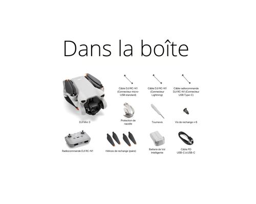 Drone Dji Mini 3 avec télécommande sans écran Gris – Image 2