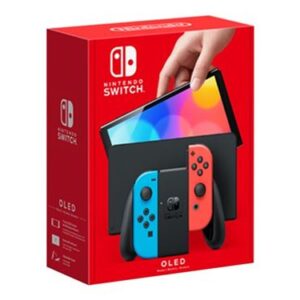 Nintendo Switch (modèle OLED) avec manettes Joy-Con bleu néon / rouge néon